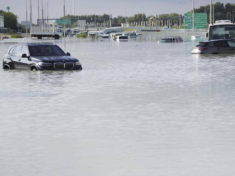 Flooding in the United Arab Emirates has disrupted flights at Dubai International Airport. (AP PHOTO)