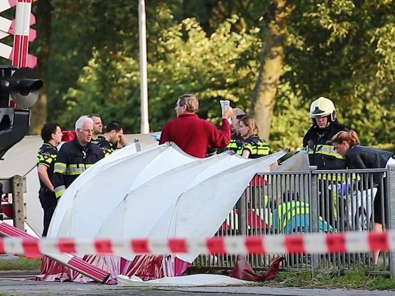 A train in the Netherlands has collided with a cargo bike, killing four children.