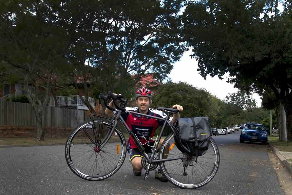 Xander Beccari is training for a 1000km ride from Brisbane to Wollongong later this month to raise money for spinal research. 