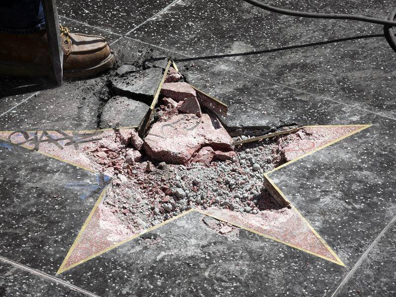 Donald Trump's star on the Hollywood Walk of Fame has been destroyed again. (file photo)