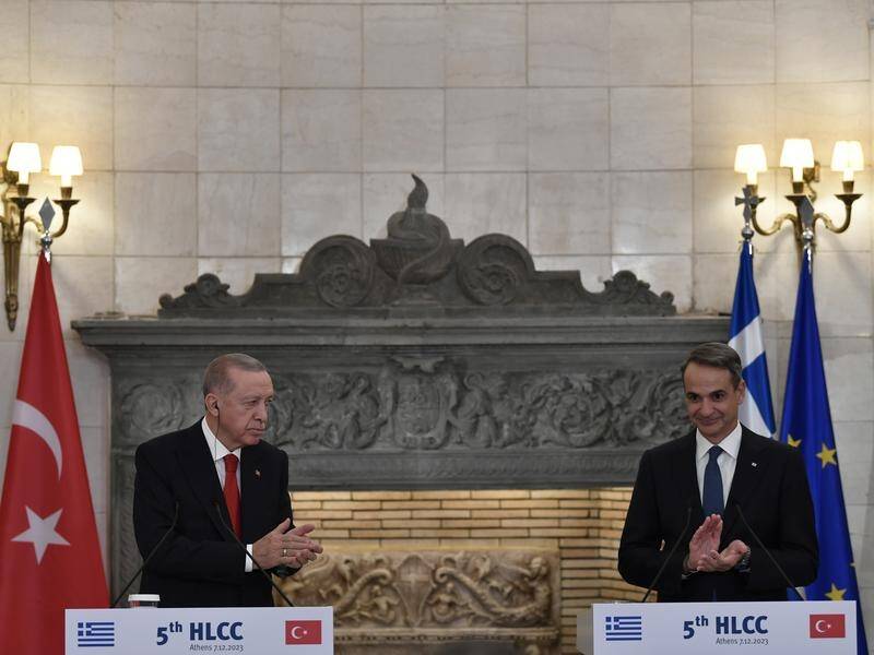 Turkish President Tayyip Erdogan says Turkey and Greece should focus on the positives. (AP PHOTO)