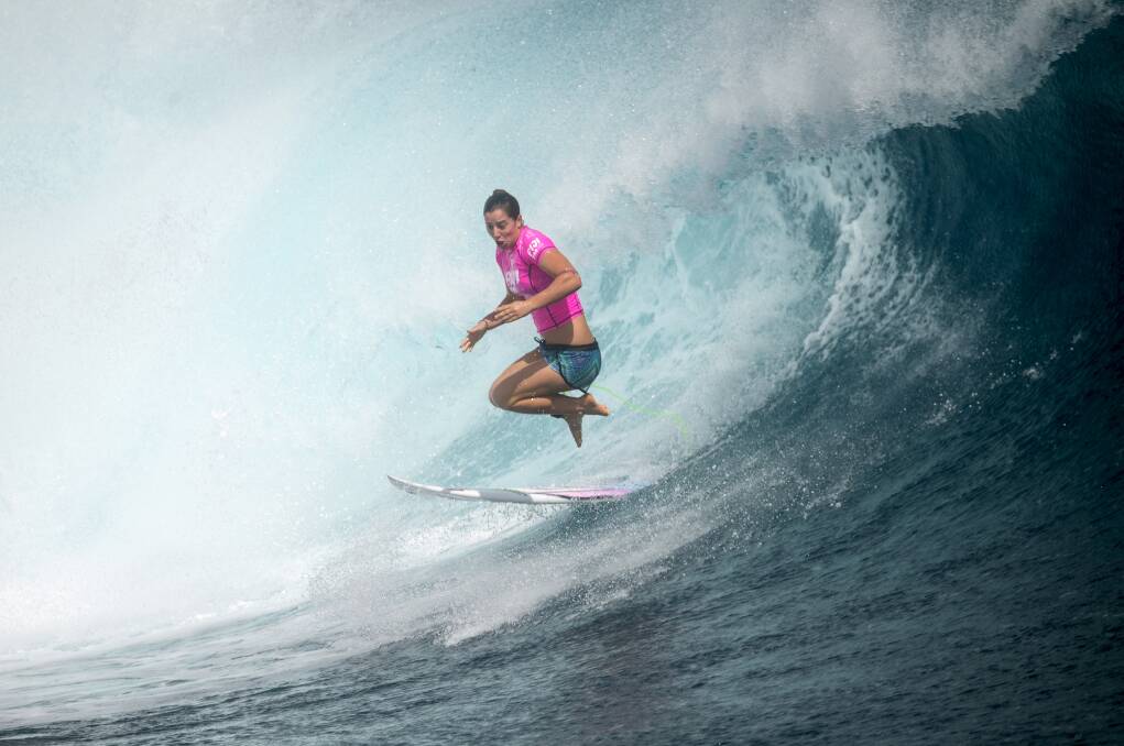 Tyler Wright in action at the Fiji Women's Pro event on Tuesday. Picture: STEVE ROBERTSON