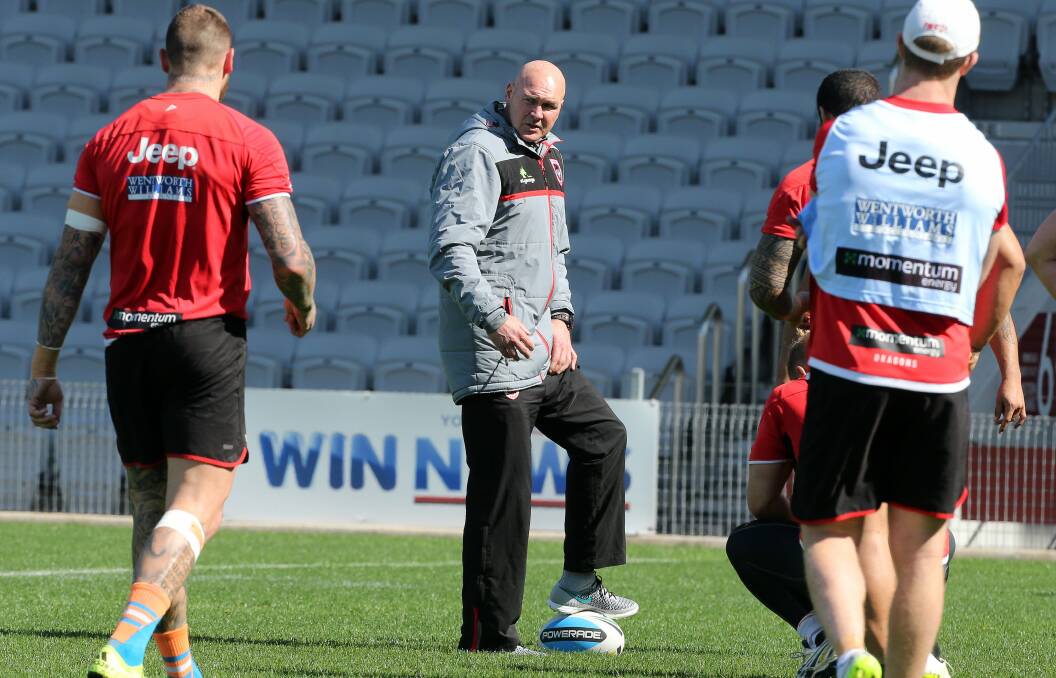 Dragons coach Paul McGregor is tempted to play four bench forwards against the Titans. Picture: ROBERT PEET