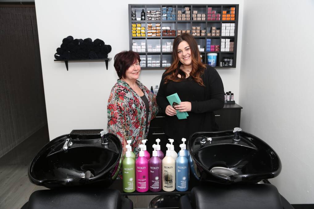 Daniella Pandevska and Tanya Curran Brown at the new Allure Hair on Crown hair salon in Crown Street, Wollongong. Picture: GREG ELLIS