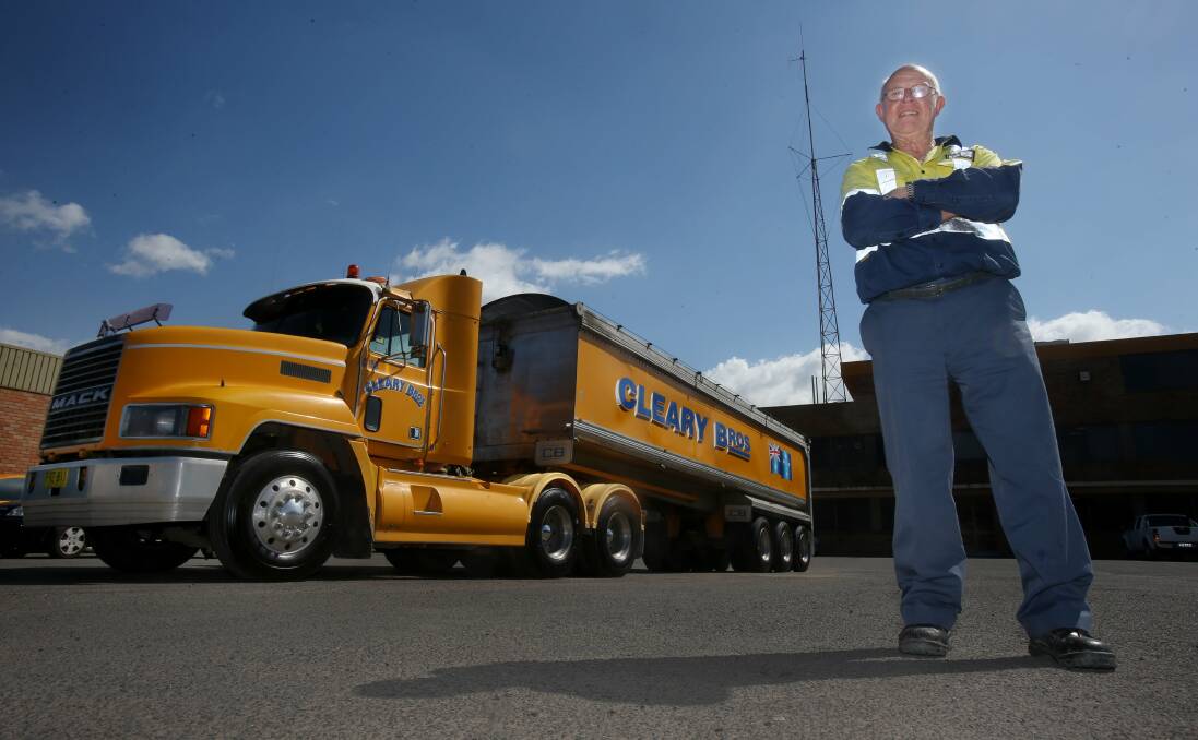Truckie Brian Stewart has been behind the wheel with Cleary Bros for 50 years. Picture: ROBERT PEET