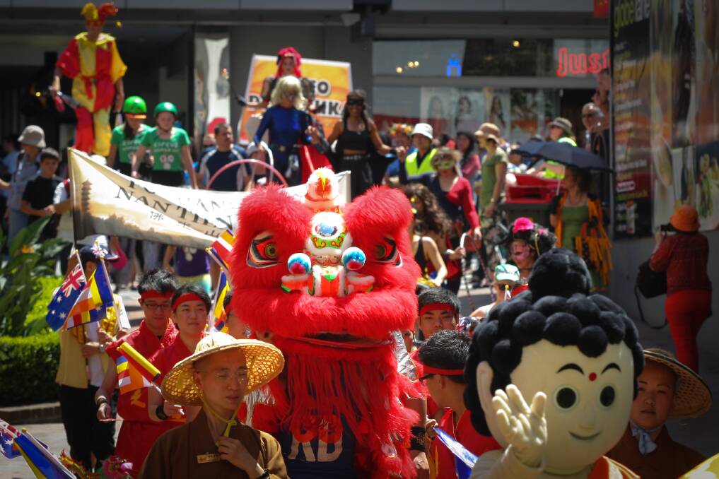 The Viva La Gong Festival parades through the streets of Wollongong in November 2013. Picture: ADAM McLEAN