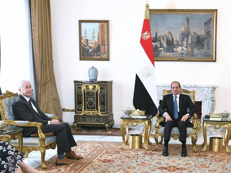 Egyptian President Abdel Fattah El-Sisi (right) has met with CIA Director William J Burns in Cairo. (EPA PHOTO)