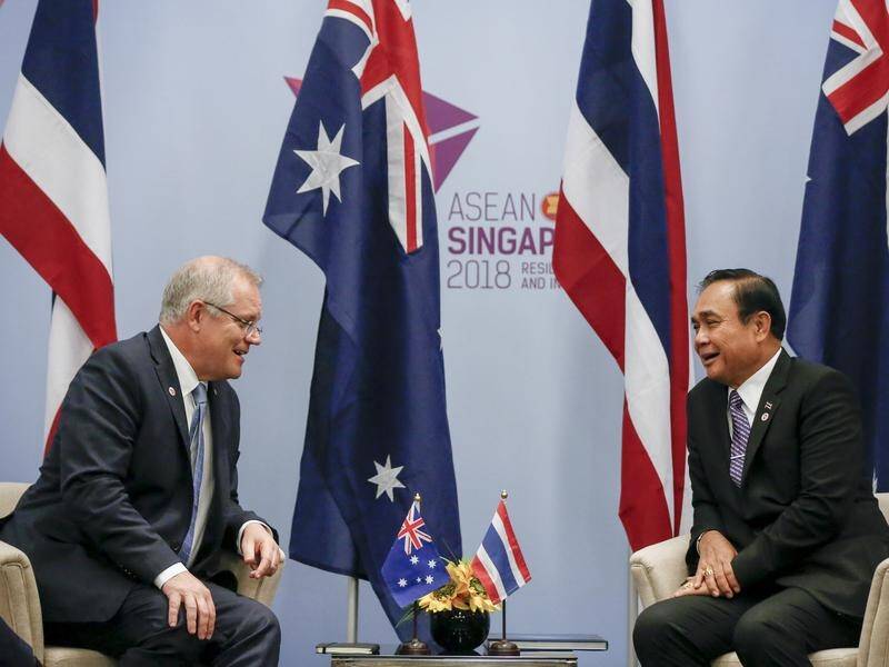Scott Morrison has inked a new strategic agreement with his Thai counterpart Prayut Chan-o-cha.