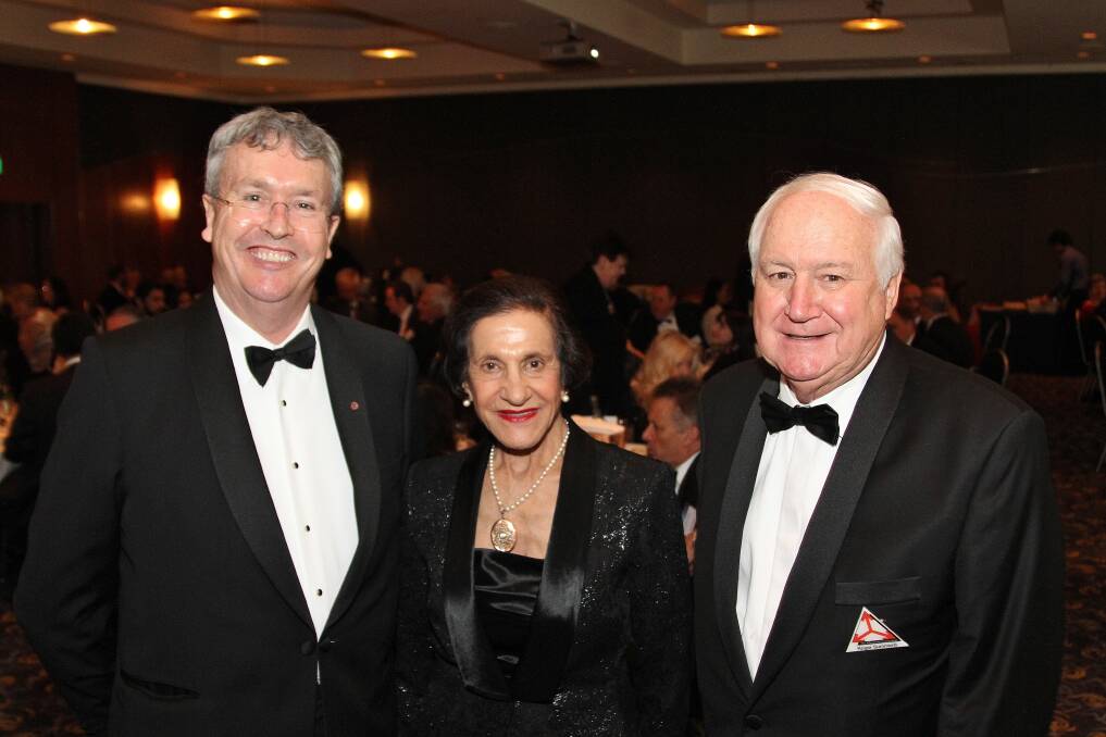 University of Wollongong Vice-Chancellor Professor Paul Wellings, Governor of NSW Marie Bashir and The Illawarra Connection president Roger Summerill.Picture: GREG ELLIS