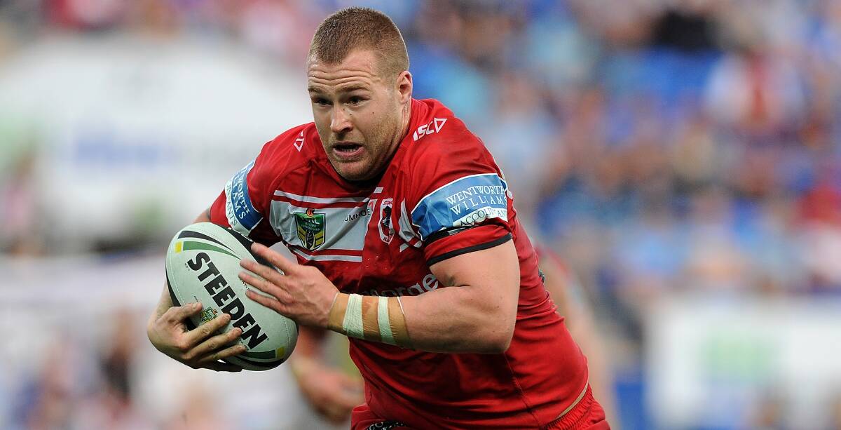 Injured Dragons lock Trent Merrin should be fit to take his place in the Blues team for Origin III in a fortnight. Picture: GETTY IMAGES