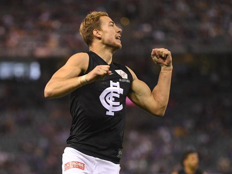 Harry McKay has booted four goals in Carlton's 44-point AFL win over the Western Bulldogs.