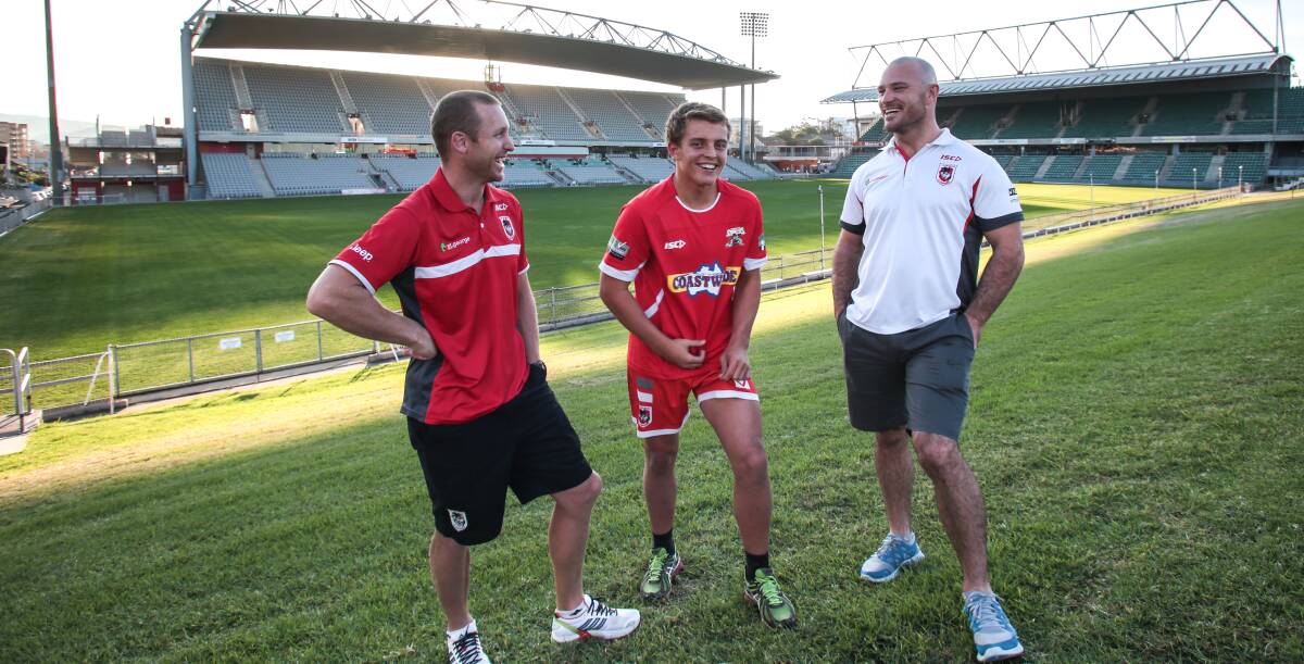 NSW under 16s coaches Ben Hornby and Dean Young with Jack Cross. 
Picture: ADAM McLEAN

