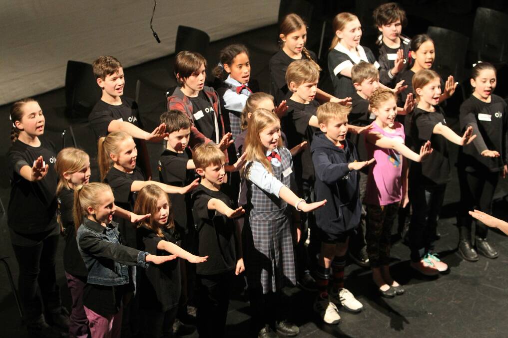 The children's choir rehearses for their performance of The Magic Flute at the Illawarra Performing Arts Centre with Opera Australia. Picture: GREG TOTMAN