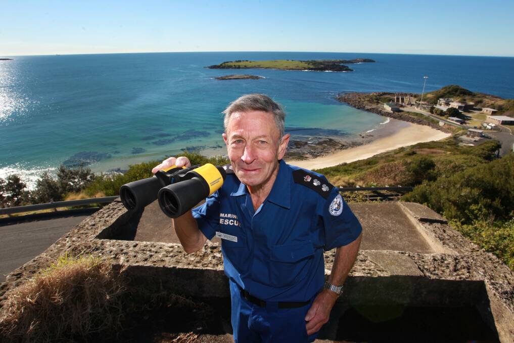 Marine Rescue officer Bruce Mitchell at HILL 60 Port Kembla. Picture ORLANDO CHIODO. 