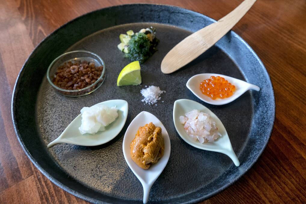 A seafood tartare plate featuring sea urchin. Picture: LUIS ASCUI