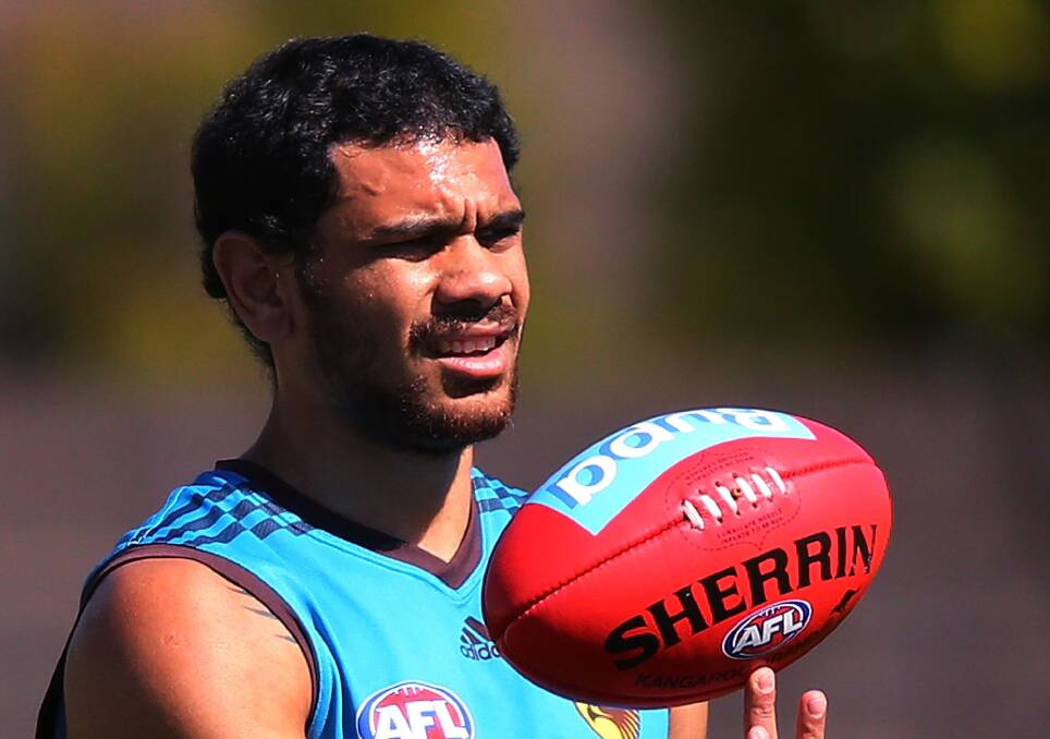 Cyril Rioli at Tuesday's training session at Waverley Park. Picture: GETTY IMAGES