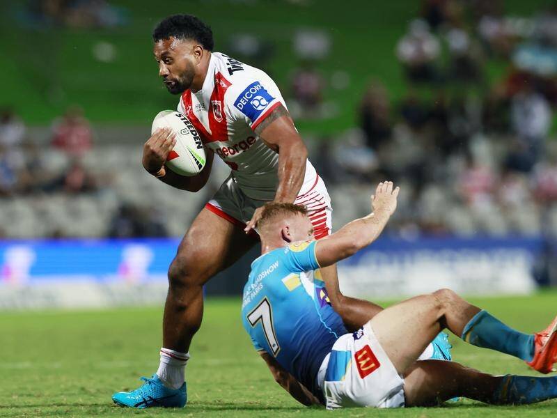 Dragon Francis Molo is set for his second high tackle ban in the space of five games. (Mark Evans/AAP PHOTOS)