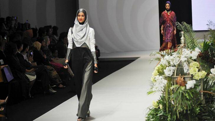 Designer hijabs were the new black at Indonesia Fashion Week. Photo: Jefri Tarigan