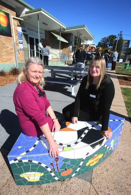Maxyne Graham and Truda Gray at the official opening of the forecourt. Picture: ROBERT PEET
