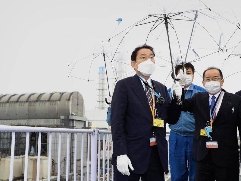 Japanese PM Fumio Kishida (left) has visited the crippled Fukushima Daiichi nuclear power plant.