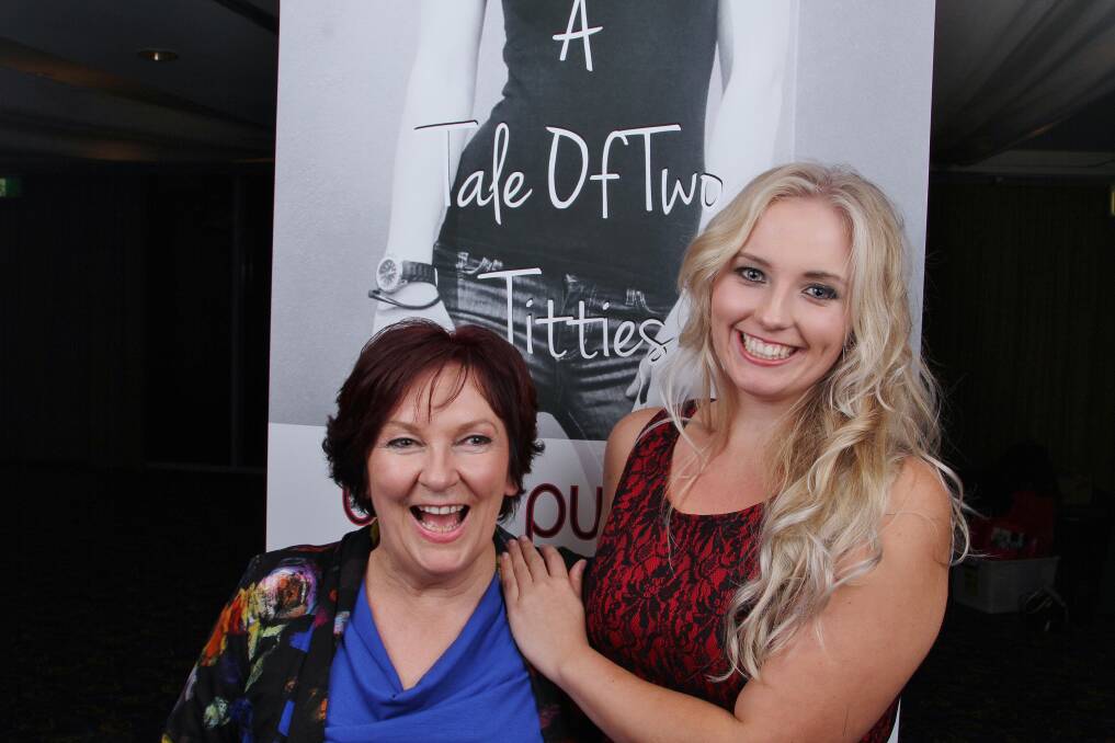 Mother and daughter Tanya Curran Brown and Georga Brown at the launch A Tale Of Two Titties at the Novotel Wollongong Northbeach. Picture: GREG ELLIS