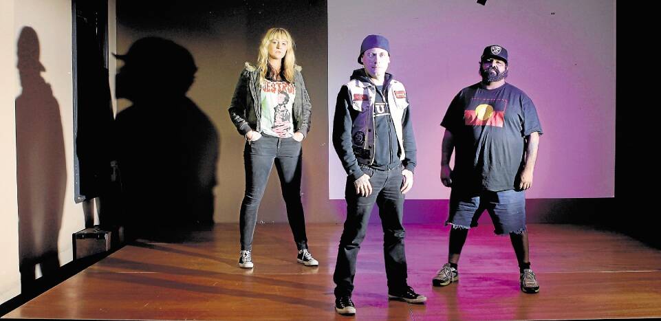 In support: Local musicians Natalie Dowey, Dee Dee and Lowki Stew. A concert is being set up to show that the punk community condemns the graffiti.Picture: ANDY ZAKELI