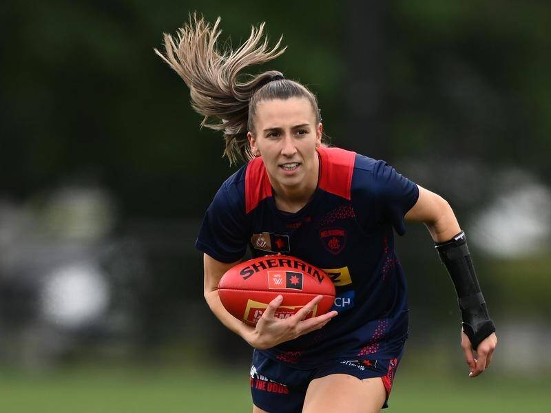 Melbourne Demons star Casey Sherriff has secured an AFLW move to Hawthorn. (James Ross/AAP PHOTOS)
