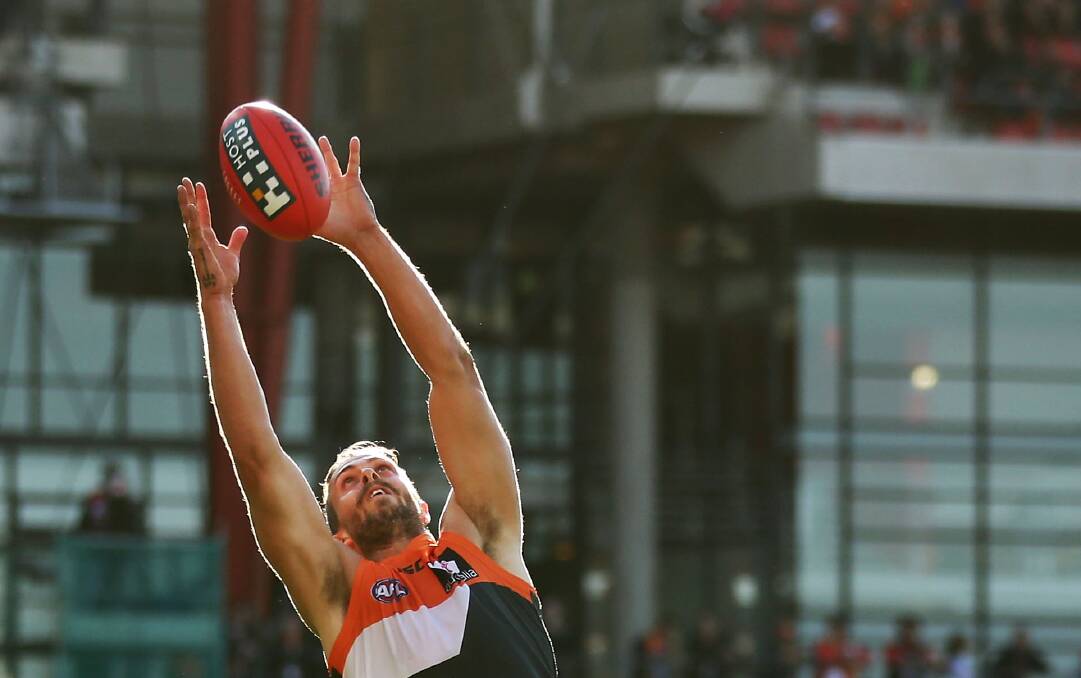 Tim Mohr takes a mark for the Giants on Sunday. Picture: GETTY IMAGES