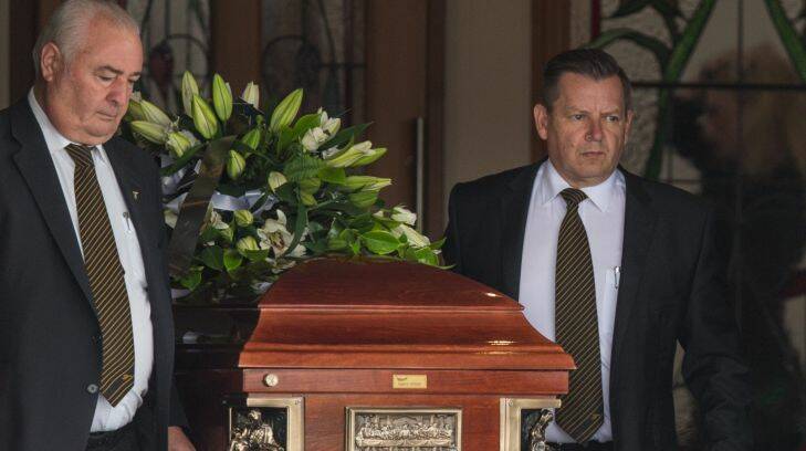 The funeral for Pasquale Barbaro, murdered Sydney gangster. Photo: Jason South