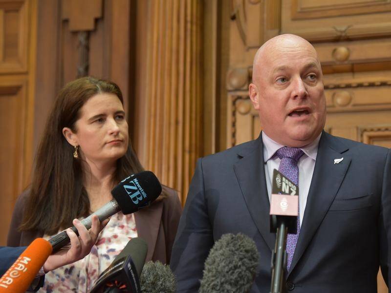 The NZ opposition's Nicola Willis (l) and Chris Luxon have hit out at government spending. (Ben McKay/AAP PHOTOS)