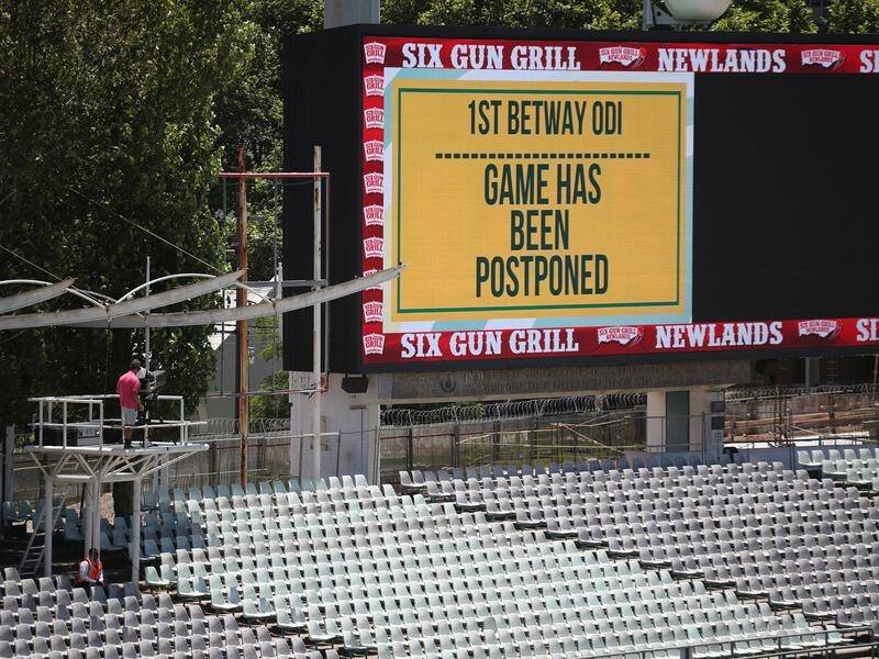 The scoreboard at Newlands, Cape Town, told the sorry tale of the first ODI being postponed.
