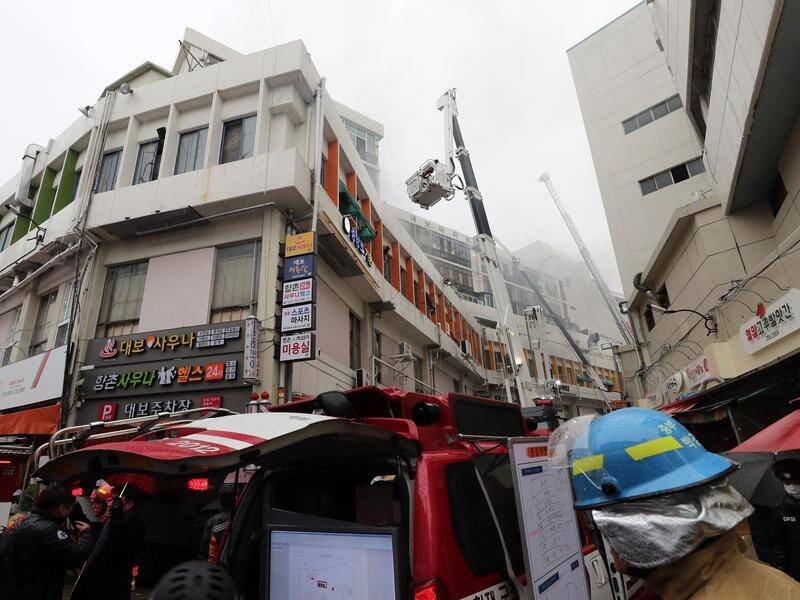 The fire started in the men's sauna on the fourth floor of a seven-storey building in Daegu.