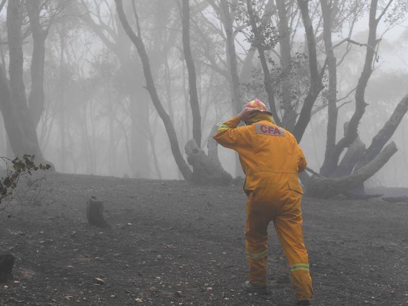 Victorian authorities are battling extreme fire conditions with temperatures in the 40s.