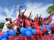 Solomons Islands locals say the campaign parades have been bigger than in previous years. (Mick Tsikas/AAP PHOTOS)