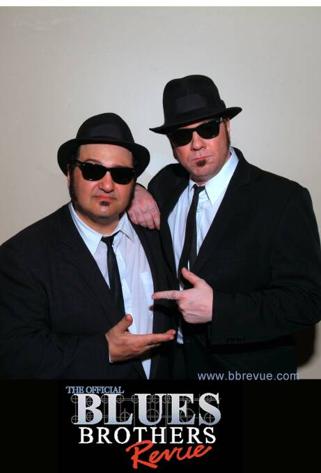 Wayne Catania and Kieron Lafferty star as Jake and Elwood in the Official Blues Brothers Revue at WIN Entertainment Centre on April 24.