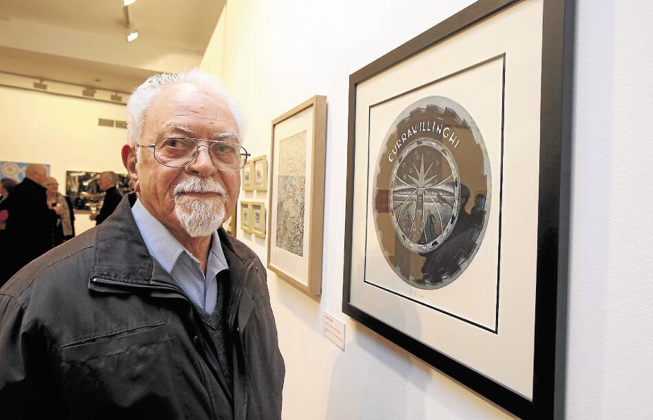 Uncle Vic Chapman with one of his artworks. After a long career as a teacher, Chapman still keeps in contact with many of his former pupils. Picture: ROBERT PEET