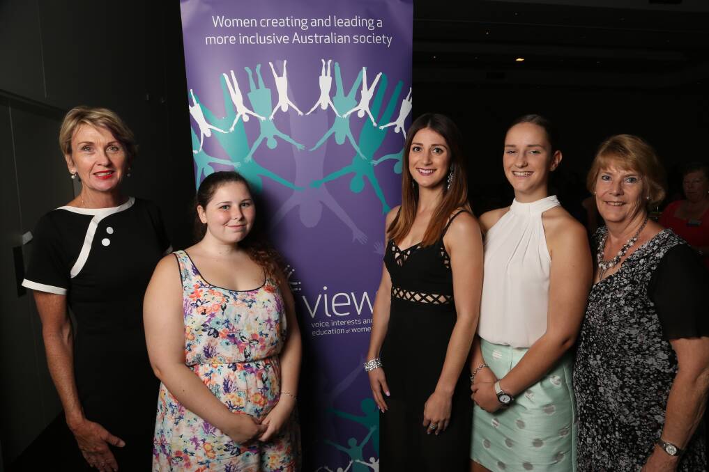 Strong group: NRMA deputy director Wendy Machin, Learning for Life student Taleisha, Katherine Akele, Tahlia Jackson and Yvonne Walker at the lunch on Saturday.Picture: GREG ELLIS