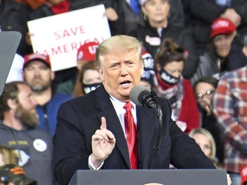 Donald Trump has repeated his unproved claims about election fraud at a rally in Georgia.