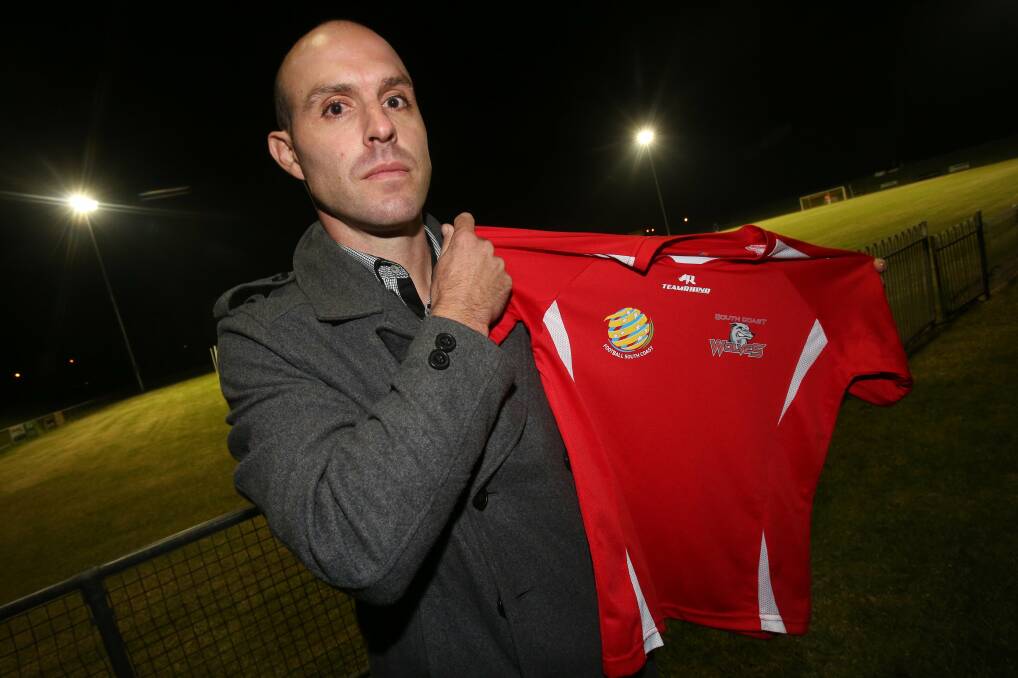 New coach Nahuel Arrarte with a South Coast Wolves playing shirt. Picture: ROBERT PEET