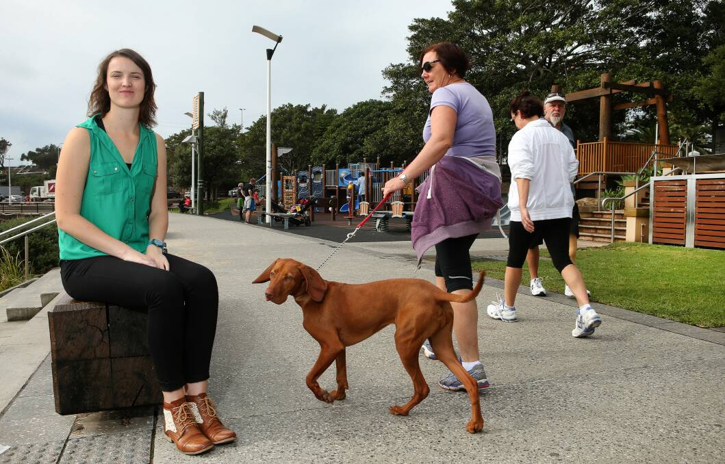 Susannah Clement is a University of Wollongong PhD student and is looking for local families to participate in a study on whether walking is becoming redundant. Studies show that walking for both adults and children is declining.Picture: KIRK GILMOUR