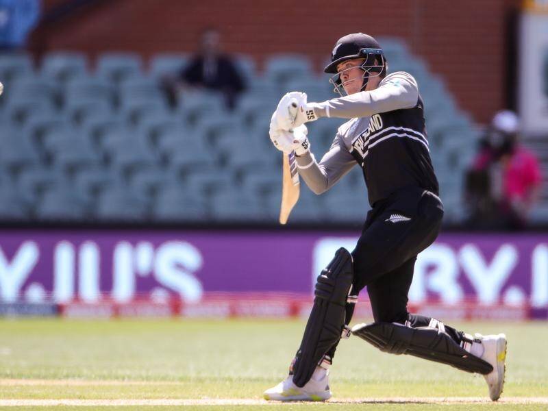 Finn Allen made a half-century in New Zealand's comphrensive ODI win over Sri Lanka in Auckland. (Matt Turner/AAP PHOTOS)