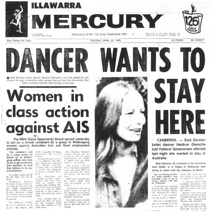 Jobs For Women - front page from the Illawarra Mercury April 22, 1980.
