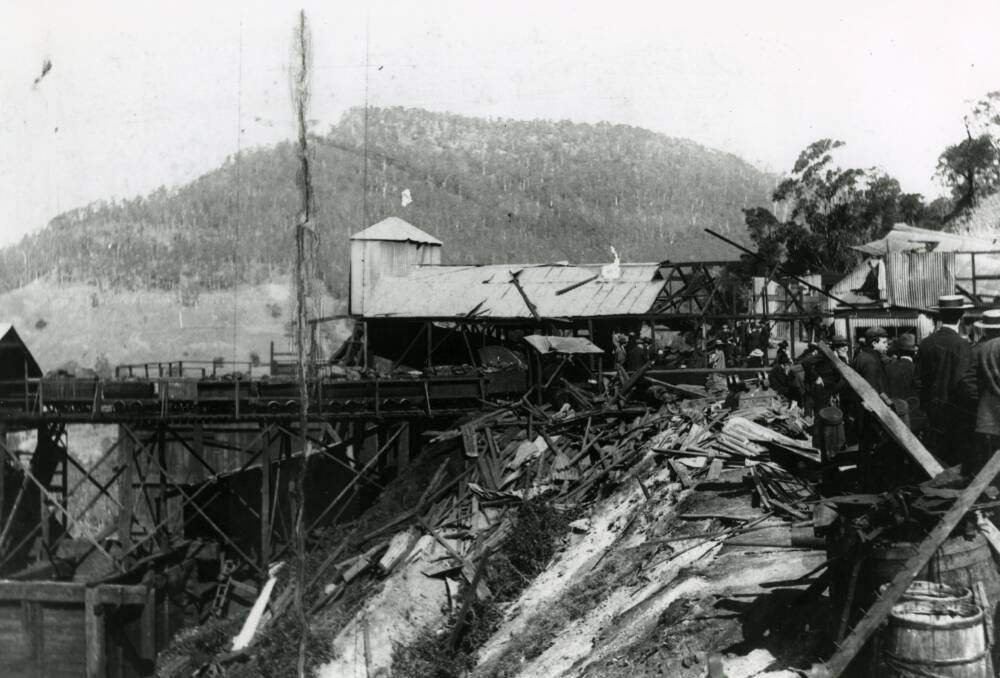 The ruins of the engine shed at Mt Kembla Mine, close to the mouth of the main tunnel. Picture from the collections of the Wollongong City Library and the Illawarra Historical Society