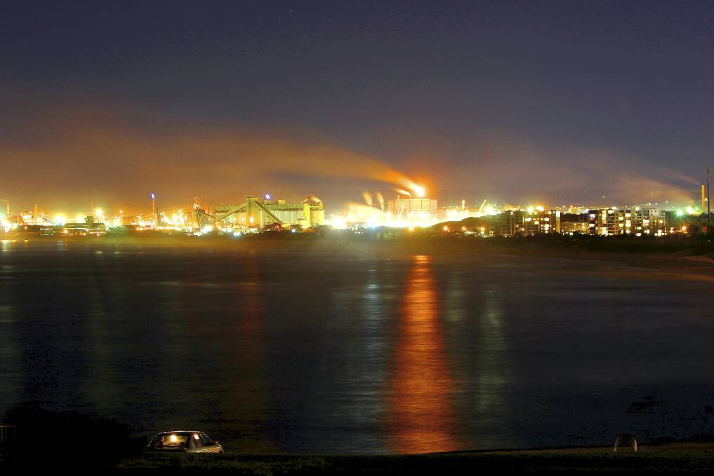 The Port Kembla steelworks seen from Belmore Basin. Picture: ORLANDO CHIODO