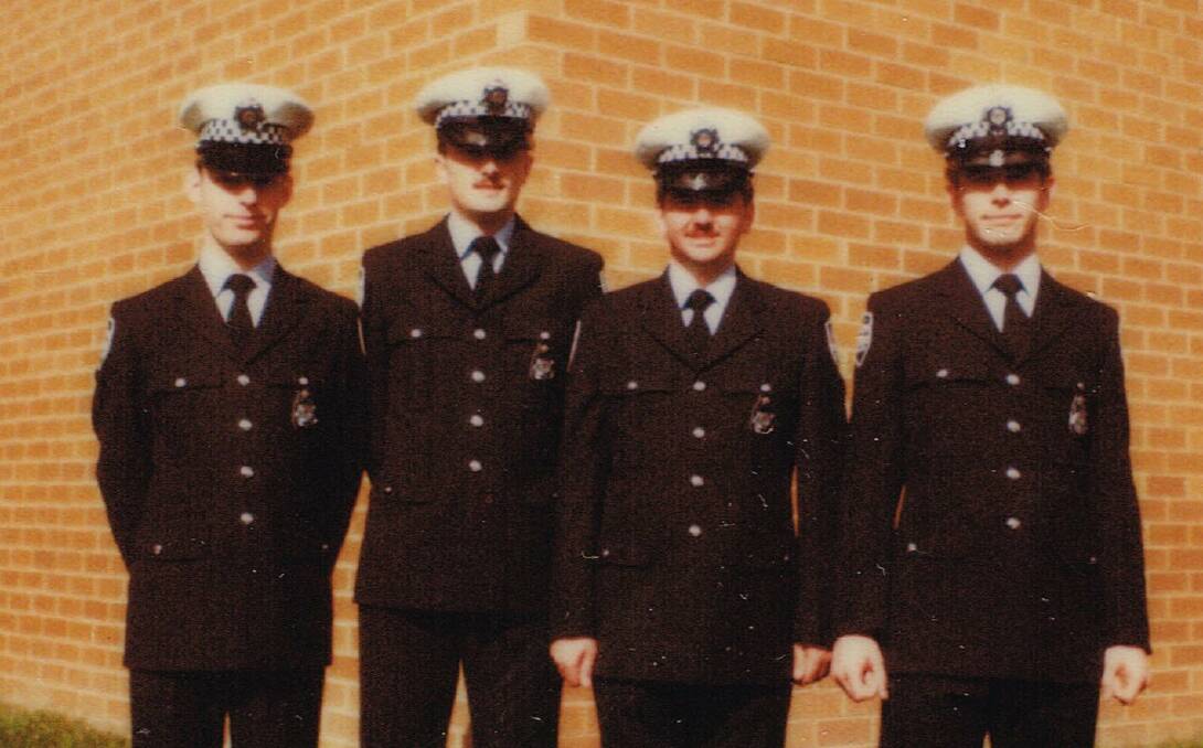 John Masters (second from left) jojined the Australian Federal POlice to pay his way through university. Picture: supplied