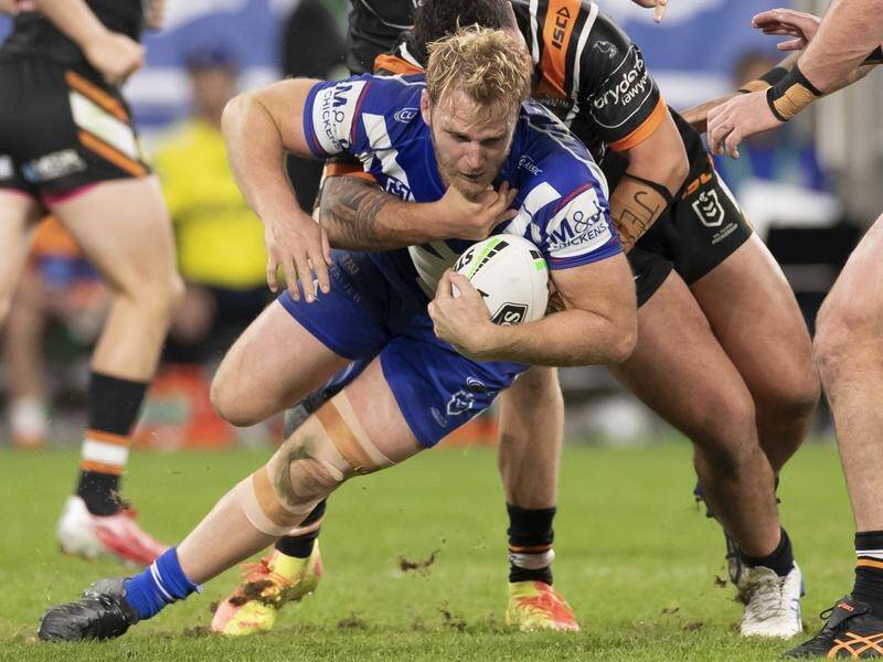 Injury denied Aiden Tolman a farewell game for the Bulldogs in their 42-0 NRL loss to Penrith.