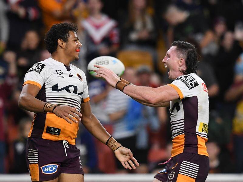 Brisbane have named Selwyn Cobbo (l) and Tyson Gamble (r) for their clash with St George Illawarra. (Darren England/AAP PHOTOS)