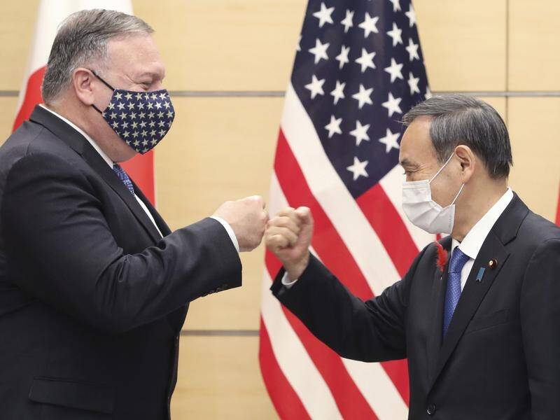 US Secretary of State Mike Pompeo met with Japan PM Yoshihide Suga, Australian and Indian officials.