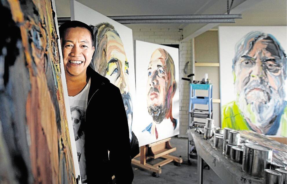 FLASHBACK: Anh Do in 2014, standing in his Wombarra art studio. Picture: Sylvia Liber