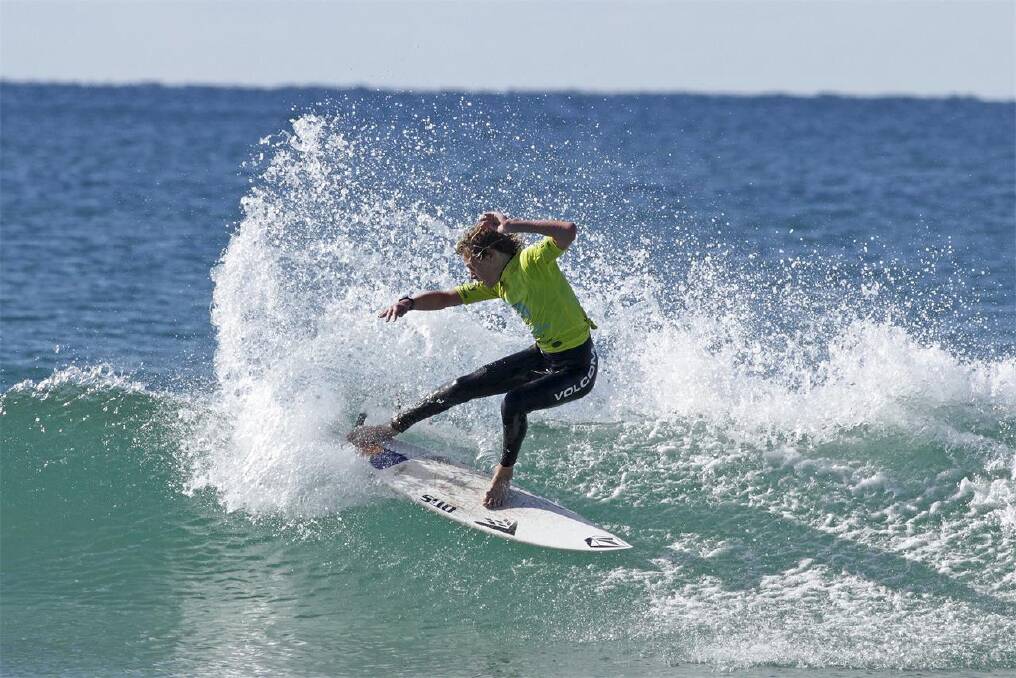 Young gun: Bulli's Keanu Miller is the NSW under 14s Boys surfing champ, winning the title at Port Macquarie.